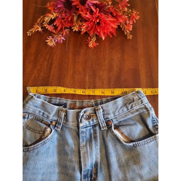 WRANGLER Boys Youth 14 SLIM Light Wash Boot Cut Denim Blue JEANS EUC Adjustable - Picture 10 of 10